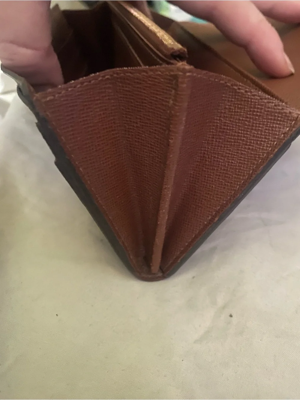 Louis Vuitton Monogram Fold-Over Continental Wallet in Brown and Gold